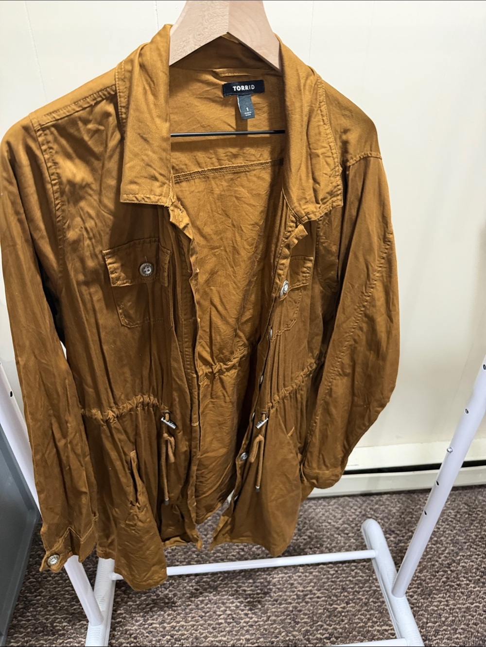 torrid Women's Mustard-Tan Drawstring Utility Jacket
